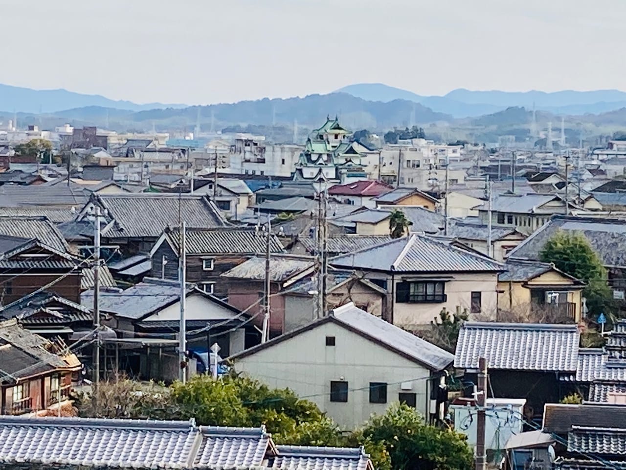 松坂城跡からの見える城