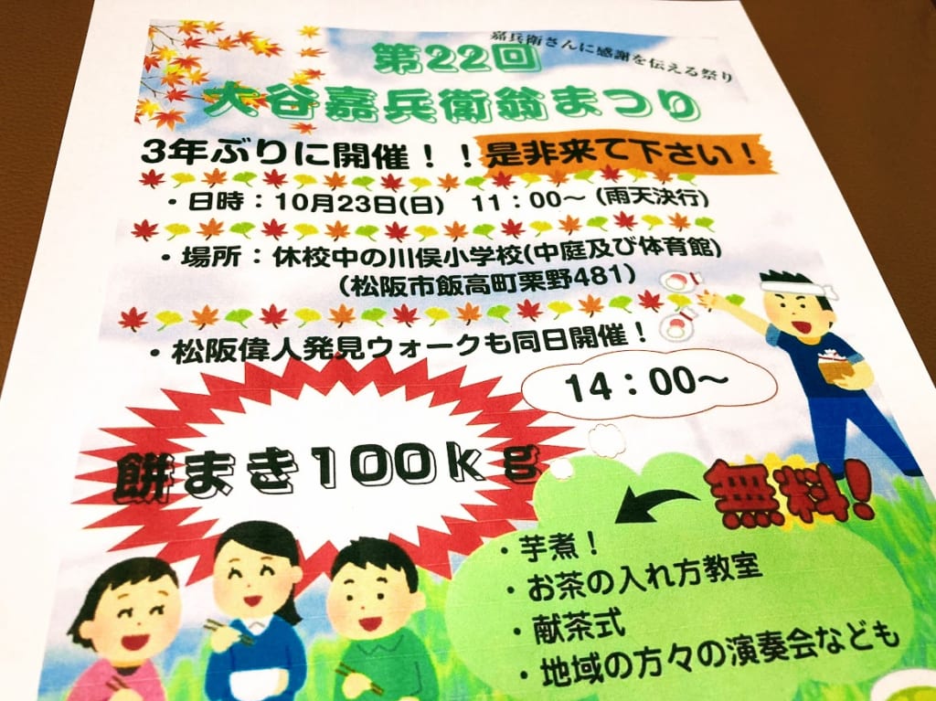 大谷嘉兵衛翁まつりチラシズーム