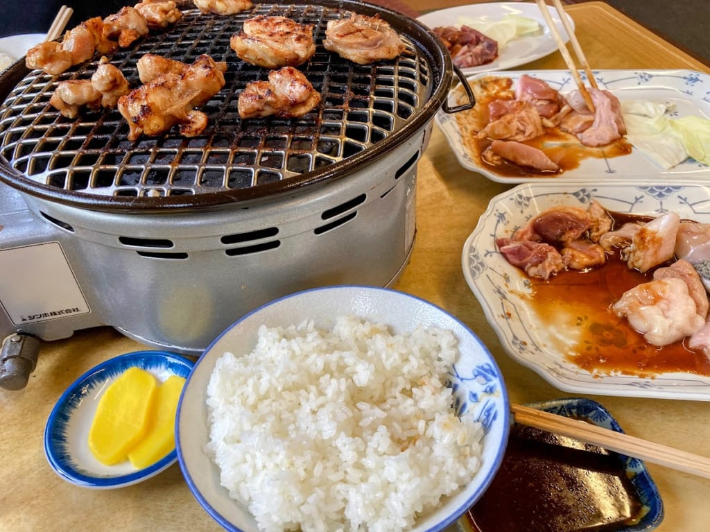 こさか食堂鶏焼肉全体、ご飯