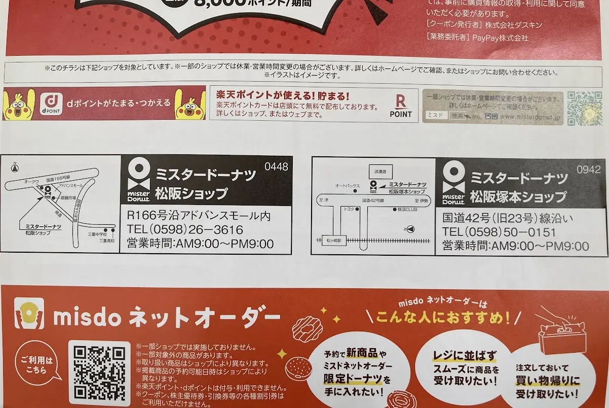 ミスド15%ポイント還元2店舗2025.11